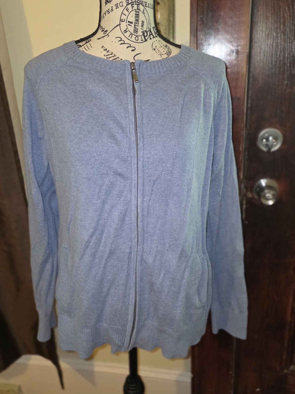 L.L. Bean women's knit Full Zip cardigan sweater Large
